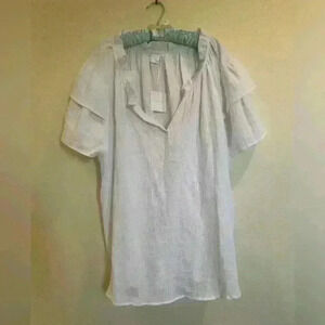 Cynthia Rowley white baby doll style shirt